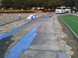 工事用樹脂製敷板　Ｗボード　使用実績例 東京都公園工事